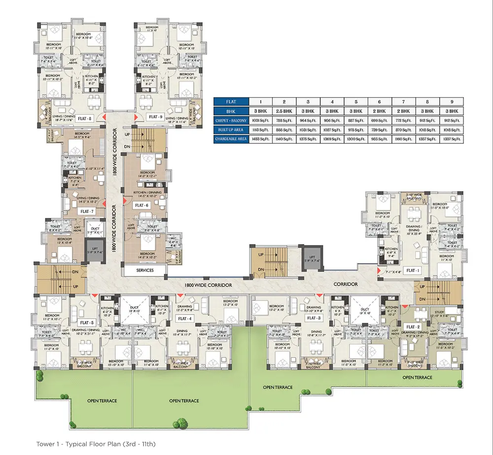 Tower1 Typical Floor Plan