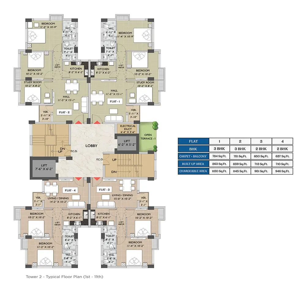 Tower2 Typical Floor Plan